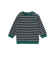 マルチボーダー天竺配色リブ長袖Tシャツ(80~90cm)
