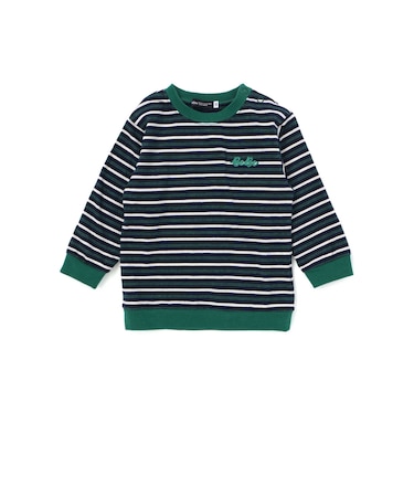 マルチボーダー天竺配色リブ長袖Tシャツ(80~90cm)