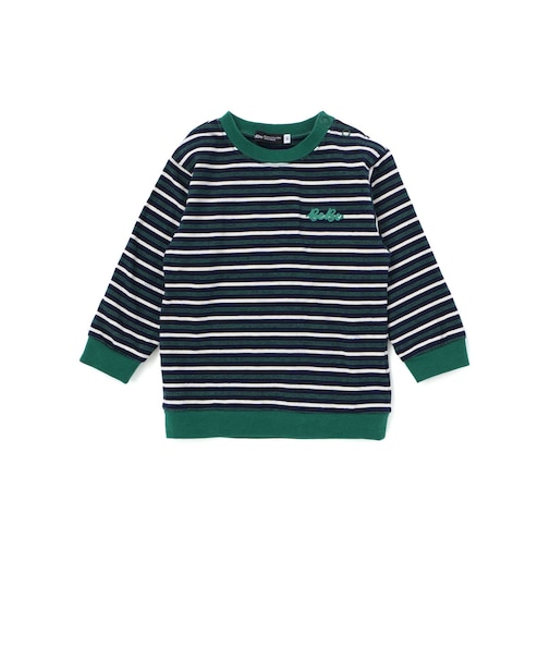 マルチボーダー天竺配色リブ長袖Tシャツ(80~90cm)