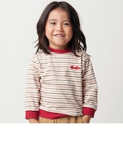 マルチボーダー天竺配色リブ長袖Tシャツ(80~90cm)