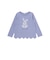 【抗菌・防臭】Rabbitレースプリント裾スカラップ天竺長袖Tシャツ(90~130cm)