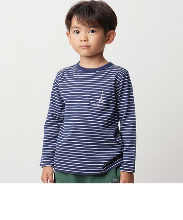 【抗菌・防臭】ワンポイント刺しゅう天竺長袖Tシャツ(90~130cm)
