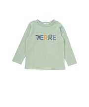 【抗菌・防臭】TERREアニマルロゴプリント天竺長袖Tシャツ(90~130cm)