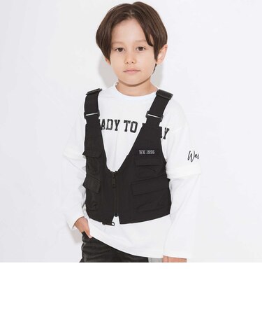ベスト⇔バッグ 2WAYハンティングベスト＆長袖Tシャツセット(110~160cm)