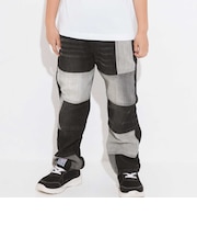 リメイク風切替ストレッチデニムパンツ(100~160cm)