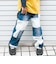 リメイク風切替ストレッチデニムパンツ(100~160cm)