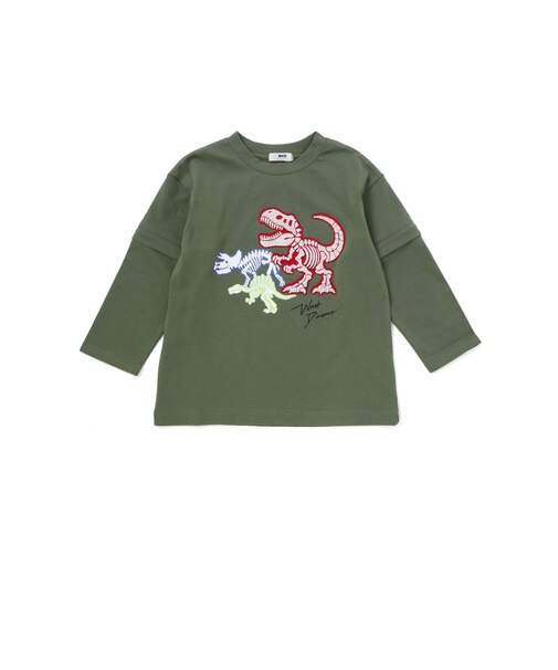 2WAYティラノサウルス刺しゅうビッグTシャツ(80~160cm)