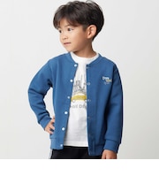 カノコ長袖カーディガン+天竺ドライビングプリント半袖Tシャツ セット(90~140cm)