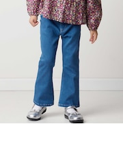 ジョグデニムリボン刺しゅうフレアロングパンツ(90~160cm)