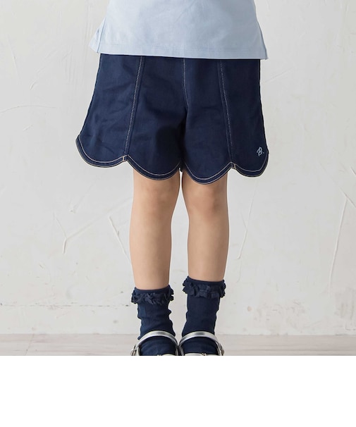 ジョグデニムスカラップショートパンツ(90~150cm)