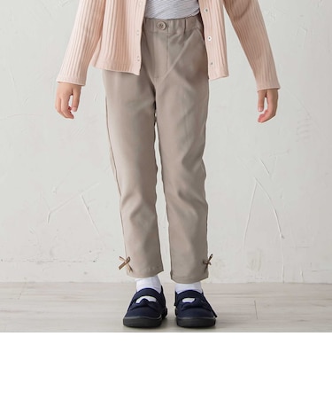 ストレッチツイル裾リボンスリムロングパンツ(90~160cm)