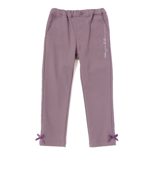 ストレッチツイル裾リボンスリムロングパンツ(90~160cm)