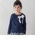 グログランBIGリボンモチーフ裾スカラップ長袖Tシャツ(90~160cm)