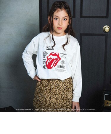 【ザ・ローリング・ストーンズxNEXCHIC】天竺フロッキープリントTシャツ(110~150cm)