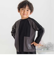 【店舗限定】配色切り替えラグランロングTシャツ(95~150cm)