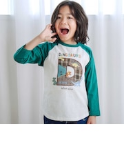 ロゴパッチ刺しゅうラグラン長袖Tシャツ(80~130cm)