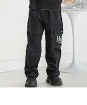 【店舗限定】カーゴ刺しゅうストレッチデニムパンツ(95~160cm)