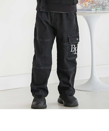 【店舗限定】カーゴ刺しゅうストレッチデニムパンツ(95~160cm)