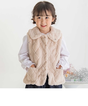 【店舗限定】スパンコールファーベスト(95~150cm)