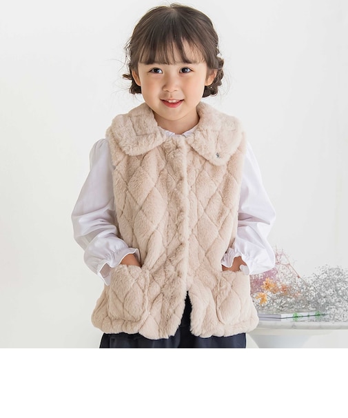【店舗限定】スパンコールファーベスト(95~150cm)