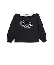 スターモチーフオフショル風レイヤードTシャツ(130~160cm)