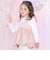 【スラプリ】袖口フリルTシャツ＋裾刺しゅうチュニックセット(90~130cm)