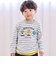 電車モチーフサガラ刺しゅうボーダー柄長袖Tシャツ(80~130cm)