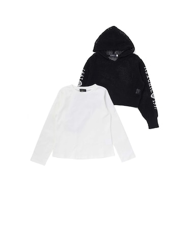 ニットパーカー&天竺Tシャツセット(110~150cm)