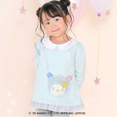 【サンリオキャラクターズｘSLAPSLIP】襟付き裾フリル長袖Tシャツ(80~130cm)