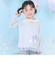 【サンリオキャラクターズｘSLAPSLIP】襟付き裾フリル長袖Tシャツ(80~130cm)