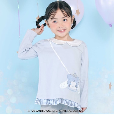 【サンリオキャラクターズｘSLAPSLIP】襟付き裾フリル長袖Tシャツ(80~130cm)