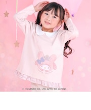 【サンリオキャラクターズxSLAPSLIP】襟付き裾フリル長袖Tシャツ(80~130cm)