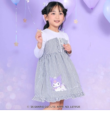 【サンリオキャラクターズxSLAPSLIP】チェックスカートドッキングワンピース(80~130cm)