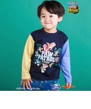 【パウ・パトロール×SLAPSLIP】無地＆袖切り替えプリント長袖Tシャツ(90~130cm)