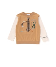 ネクタイメガネパッチ袖切り替え長袖Tシャツ(80~130cm)