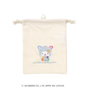 【サンリオキャラクターズｘSLAPSLIP】モチーフパッチ刺しゅう巾着