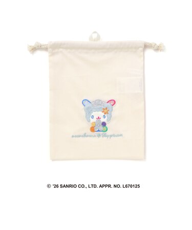 【サンリオキャラクターズｘSLAPSLIP】モチーフパッチ刺しゅう巾着