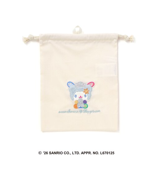 【サンリオキャラクターズｘSLAPSLIP】モチーフパッチ刺しゅう巾着