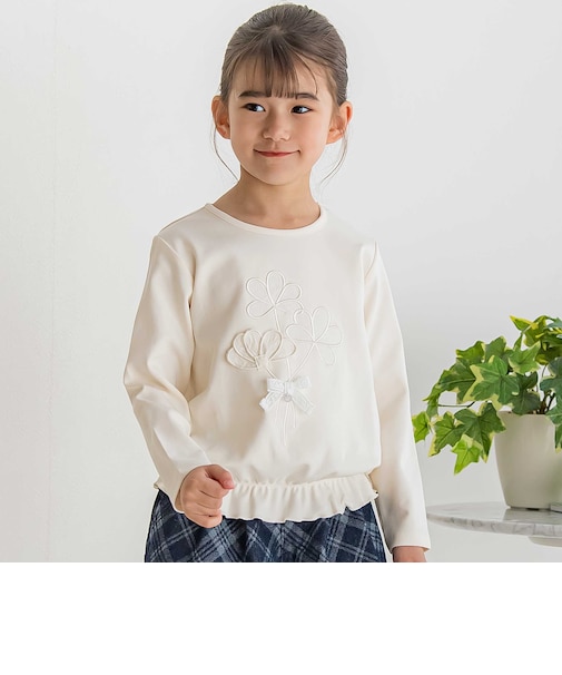【店舗限定】花パッチワークポンチトレーナー(95~150cm)