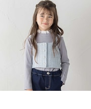 ラメツイードビスチェ+フリル襟テレコ長袖Tシャツ セット(100~160cm)