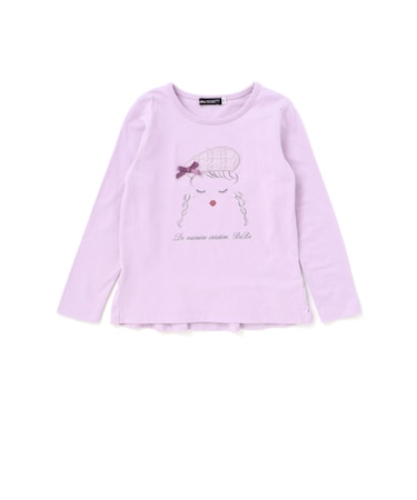 パリジェンヌツイードパッチバックフリル長袖Tシャツ(90~150cm)