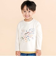 恐竜地図長袖Tシャツ(80~130cm)