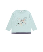 恐竜地図長袖Tシャツ(80~130cm)