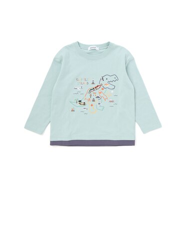 恐竜地図長袖Tシャツ(80~130cm)