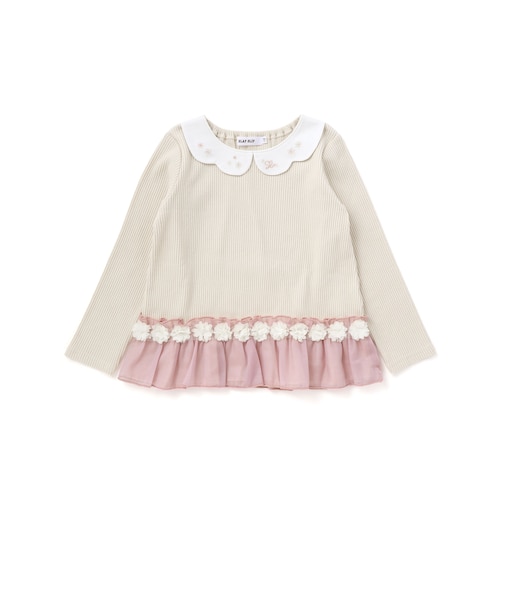 裾フリルスパンテレコ長袖Tシャツ(80~130cm)