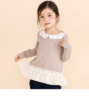 裾フリルスパンテレコ長袖Tシャツ(80~130cm)