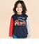 乗り物プリント袖切り替え長袖Tシャツ(80~130cm)