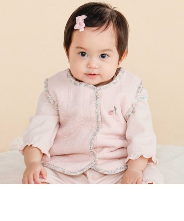 【お揃い】リバーシブル刺しゅうベストベビー(70~80cm)