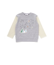 ボーダー切り替え長袖Tシャツ(80~130cm)