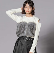 ファービスチェ＆肩開き長袖トップスセット(130~160cm)